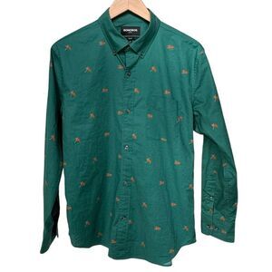 Bonobos Long Sleeve Button Down Bears On Ice Slim Stretch Shirt. Medium SHORT.